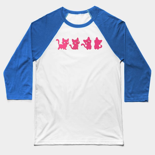 Pink thinking cat Baseball T-Shirt by EV Visuals